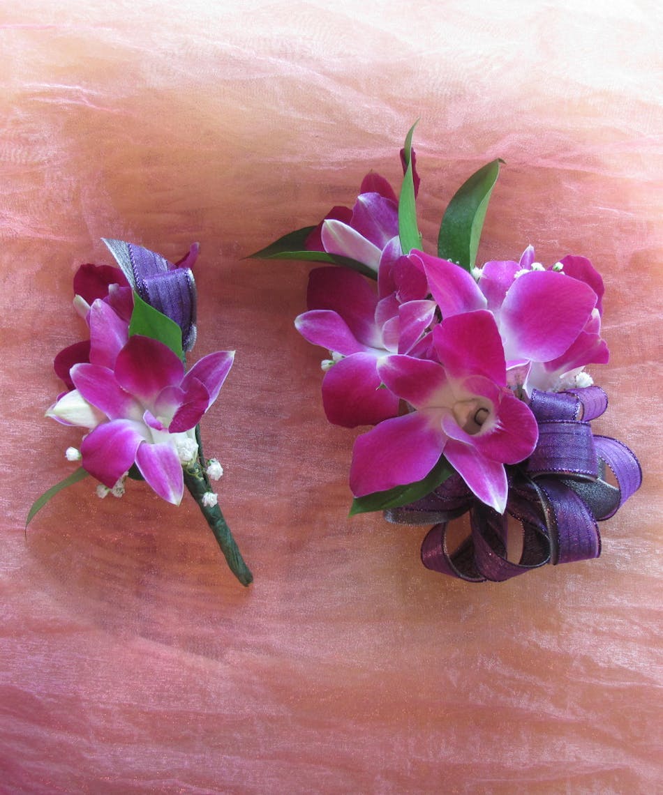 Dendrobium Orchid Corsage & Boutonniere Rowland Heights