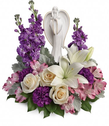Beautiful Hearts Bouquet Sympathy Flowers Keepsake Angel